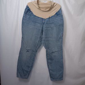 INDIGO BLUE MATERNITY ANKLE JEANS COTTON BLEND